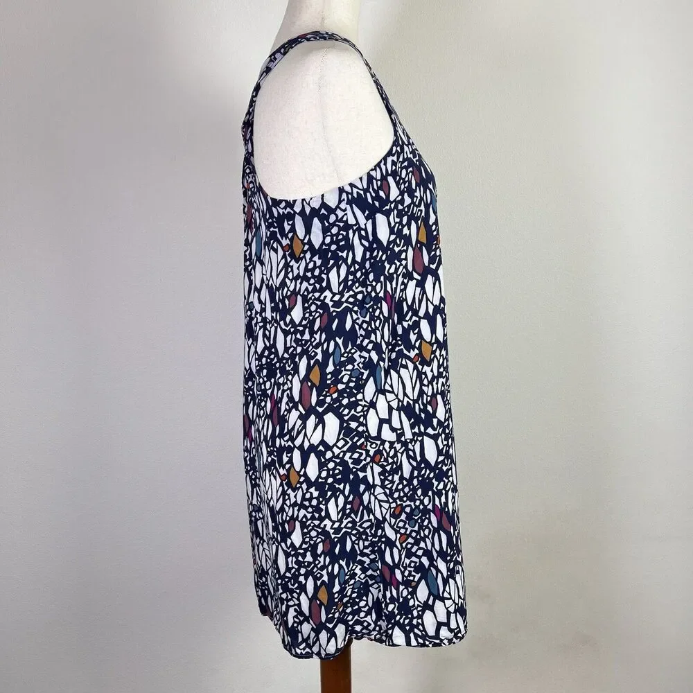 Anthropologie Edme and Esyllte‎ Dress Size Small Blue Tank Cross Back Boho Beach